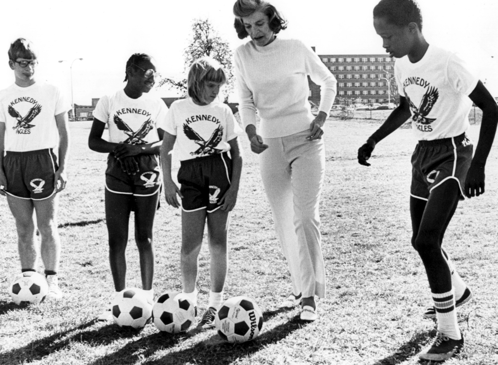Eunice Kennedy Shriver is pictured with Special Olympic athletes in an undated photo. (CNS/Special Olympics) Eunice Kennedy Shriver is pictured with Special Olympic athletes in an undated photo. (CNS/Special Olympics)