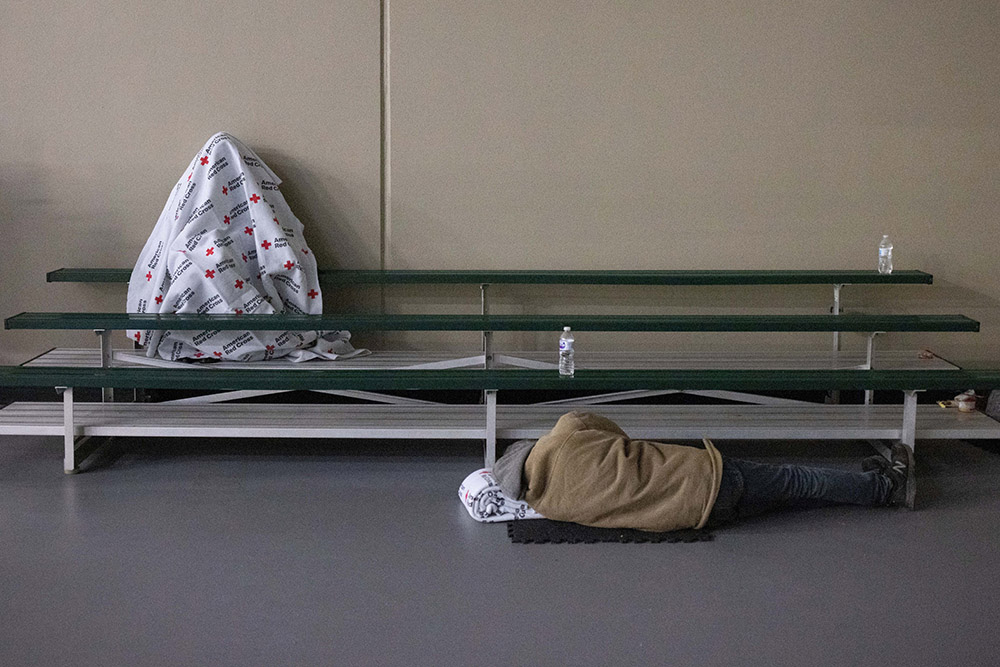 People take refuge at a shelter in Galveston, Texas, Feb. 18, after record-breaking winter temperatures hammered the region. (CNS/Reuters/Adrees Latif) People take refuge at a shelter in Galveston, Texas, Feb. 18, after record-breaking winter temperatures hammered the region. (CNS/Reuters/Adrees Latif)