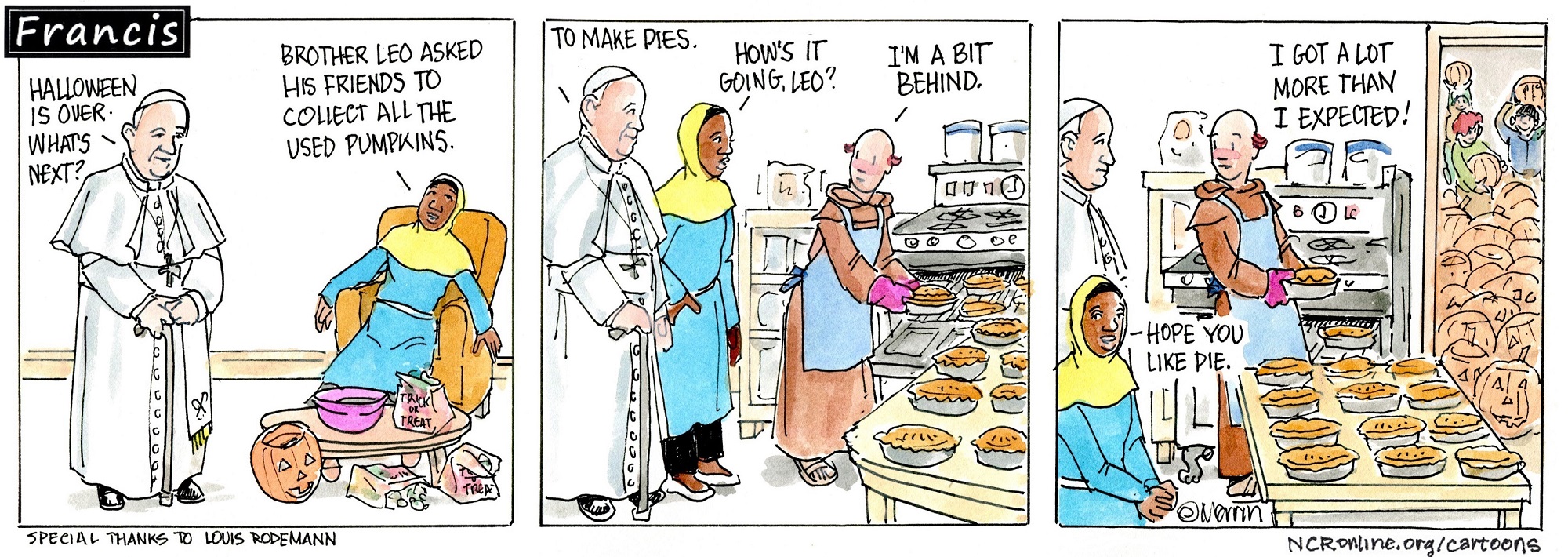 Francis, the comic strip: What's the fate of the leftover Halloween pumpkins?