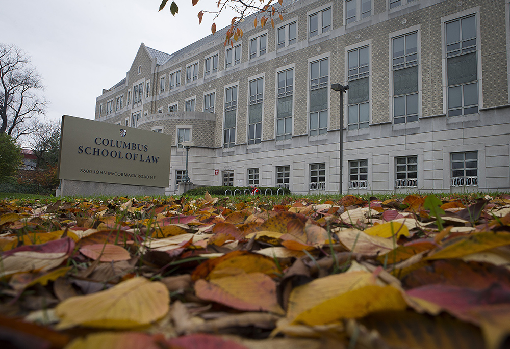 The Catholic University of America's Columbus School of Law in Washington is seen Nov. 13, 2020. Leonard Leo directed a $4.25 million gift from an anonymous donor last spring to establish the Project on Constitutional Originalism and the Catholic Intellectual Tradition at the law school. (CNS/Tyler Orsburn)