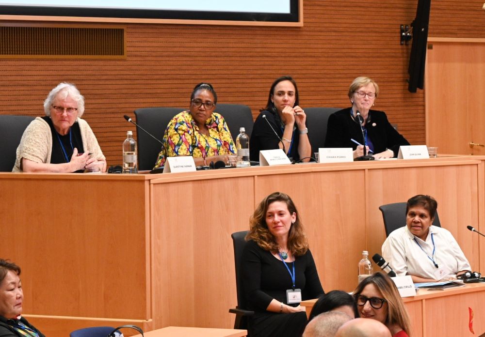 Participants listen during a session of the two-day Advocacy Forum, sponsored by the International Union of Superiors General, in Rome. (Courtesy of UISG/Scatti Spontanei)