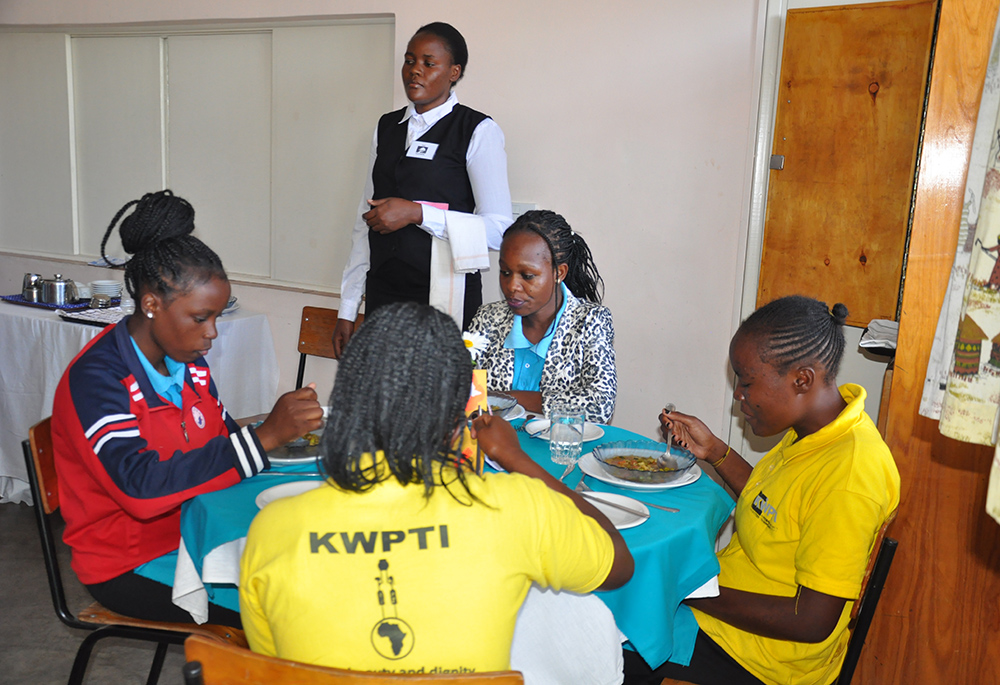 Catering Students are pictured in class at the Kariobangi Women Promotion Training Institute, run by the Comboni Missionary Sisters. The institute helps young women in Nairobi's low-income areas. After the training, the students find employment or start their own businesses. (Lourine Oluoch)