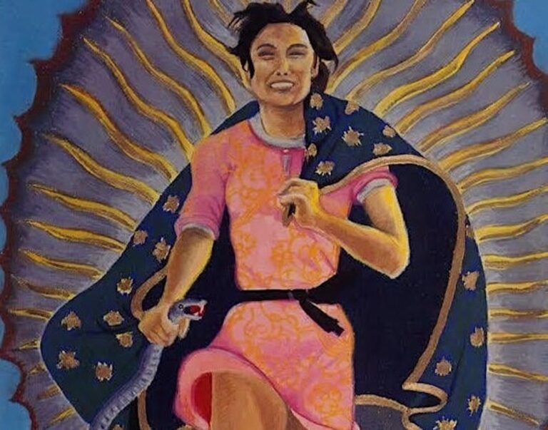 Chicana artist Yolanda Lopez's artwork: 'Portrait of the Artist as the Virgin of Guadalupe.' Chicana artist Yolanda Lopez's artwork: 'Portrait of the Artist as the Virgin of Guadalupe.'