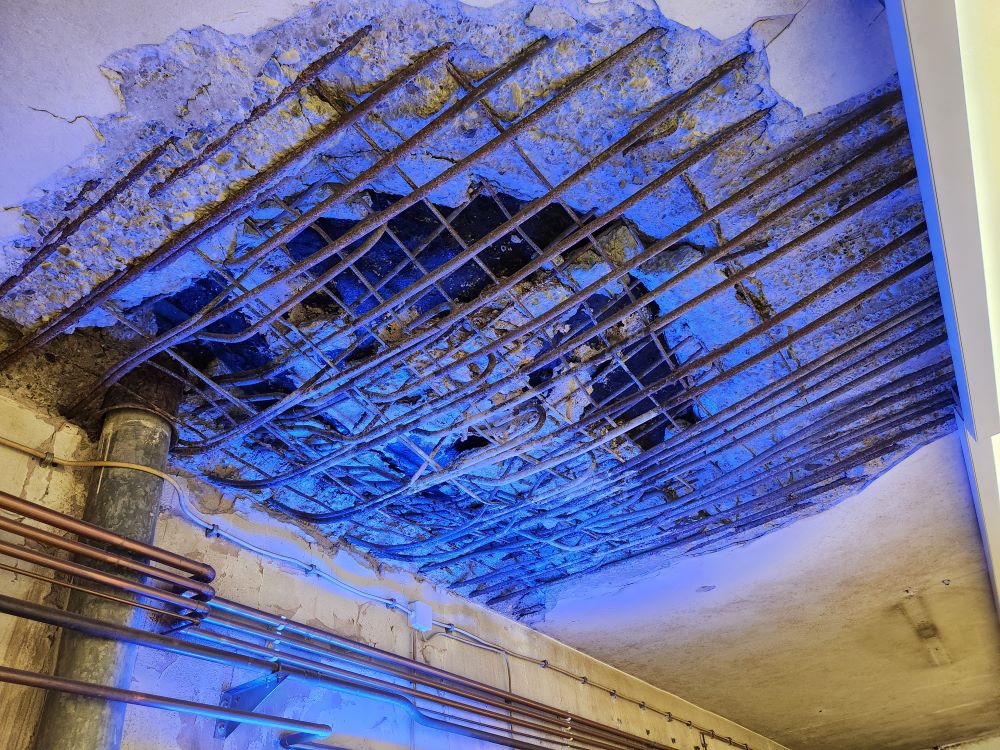 Evidence of bombardment at a hospital in Vukovar, Croatia, remains as part of a museum to commemorate events there. (GSR Photo/Chris Herlinger)