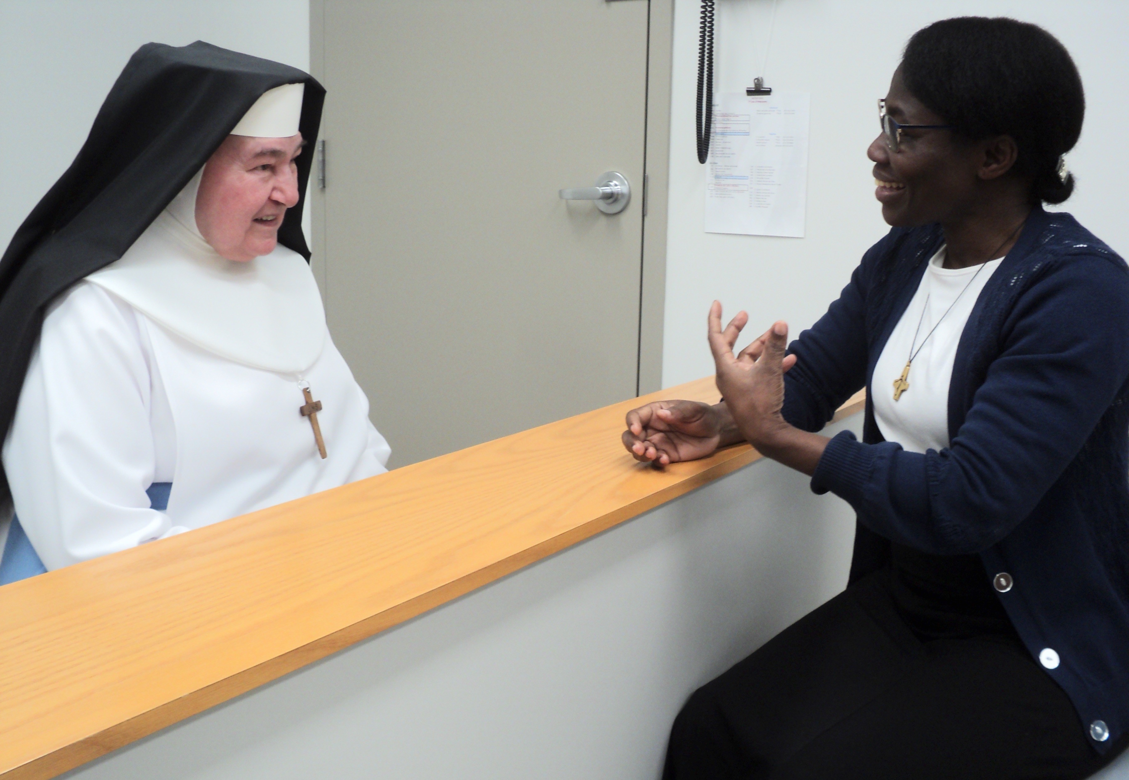 Sr. Joséphine Kimbolo accompanying another religious, Sister Cécile