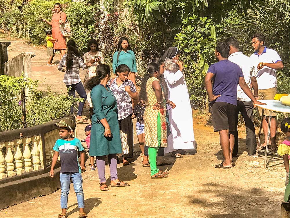 Apostolic Carmel Sr. Maria Ebisagini coordinates preparations for a trade fair at her preschool in Pussellawa, Sri Lanka. (Thomas Scaria)