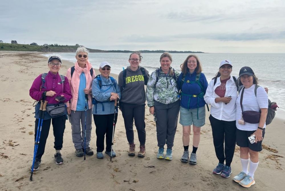Sr. Mary Frolich stands with a group of women at Hirtle's Beach, Nova Scotia. Sr. Mary Frolich stands with a group of women at Hirtle's Beach, Nova Scotia.