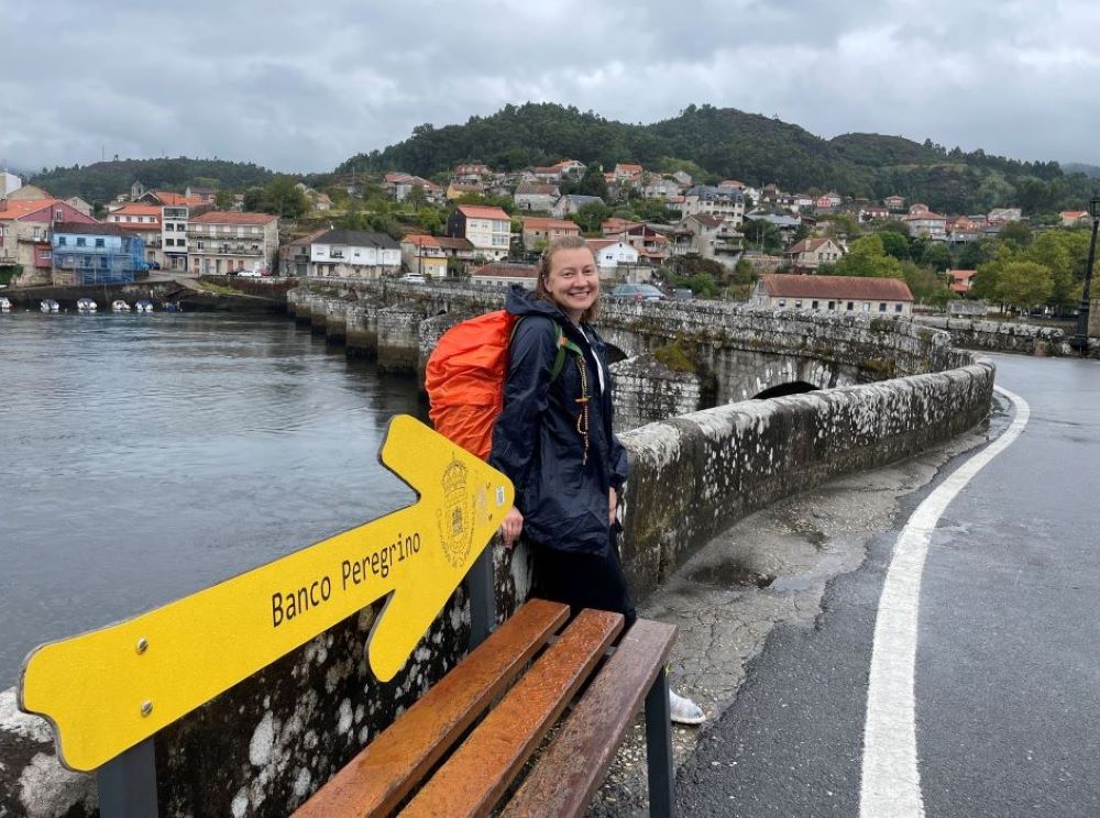 The banco peregrino, a bench along the Camino de Santiago,