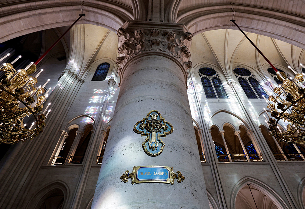 This is a view inside the Notre Dame Cathedral in Paris on Nov. 29. The cathedral is set to reopen in early December, with a planned weekend of ceremonies on Dec. 7 and 8, five years after the 2019 fire that ravaged the world heritage landmark. (OSV News/Stephane De Sakutin, pool via Reuters) This is a view inside the Notre Dame Cathedral in Paris on Nov. 29. The cathedral is set to reopen in early December, with a planned weekend of ceremonies on Dec. 7 and 8, five years after the 2019 fire that ravaged the world heritage landmark. (OSV News/Stephane De Sakutin, pool via Reuters)