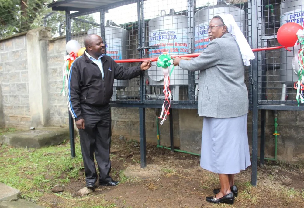 Sr. Florence Muia of the Assumption Sisters of Nairobi launches a water project meant to assist those living with HIV/AIDS at Upendo Village, northwest of Nairobi, the capital of Kenya. (Courtesy of Upendo Village)