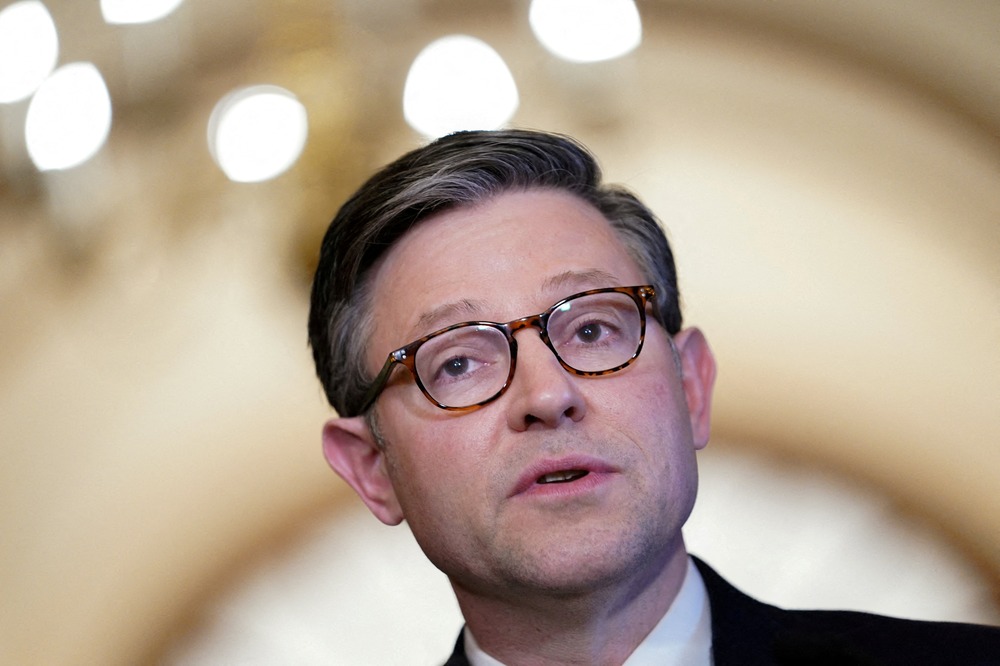 U.S. House Speaker Mike Johnson, R-La., Washington D.C., Feb. 7, 2025. Close up Johnson.