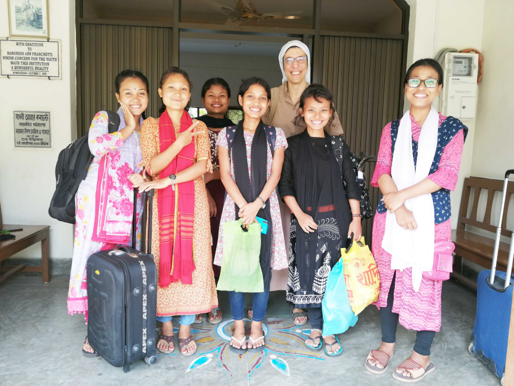 Sr. Lorenza Raffaella Radini with her hostel's students. Sr. Lorenza Raffaella Radini with her hostel's students.