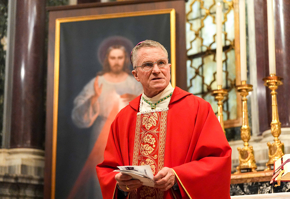 Archbishop Timothy Broglio of the U.S. Archdiocese for the Military Services, president of the U.S. Conference of Catholic Bishops, gives the homily during Mass at the Basilica of St. Mary Major in Rome on Feb. 6, as part of the Jubilee of the Armed Services, Police and Security Personnel. (CNS/Lola Gomez)