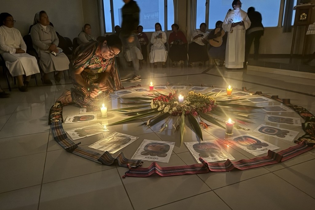  Basilia Aguilón Mendoza leads a Mayan ceremony during the opening of the Seminar on Indigenous Consecrated Life in Quito, Ecuador, September 27-29, 2024