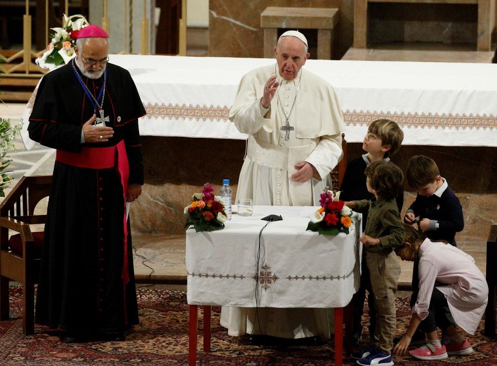 Pope Francis and then Cardinal-designate Lopez Romero