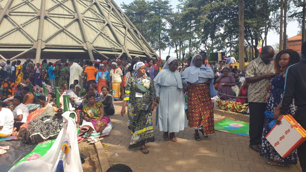 Catholic sisters are among the crowd gathering at the Uganda Martyrs Shrine of Namugongo in Kampala, Uganda.