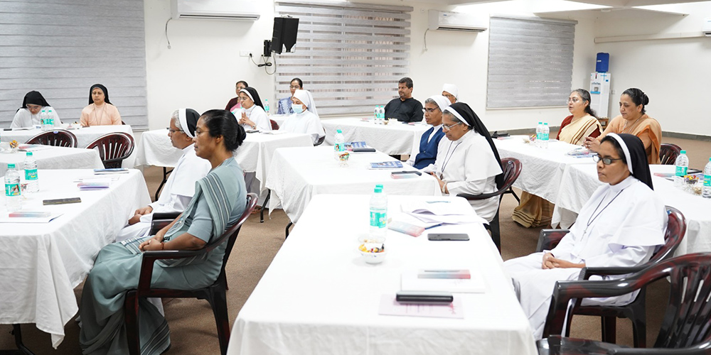 The members of Treasure, a mental health network among women religious, at a workshop in Secunderabad, southern India (Courtesy of Sally John)