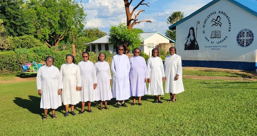 Members of the Missionary Benedictine Sisters of Tutzing stand outside their kindergarten in Kenya's Kerio Valley. Members of the Missionary Benedictine Sisters of Tutzing stand outside their kindergarten in Kenya's Kerio Valley.