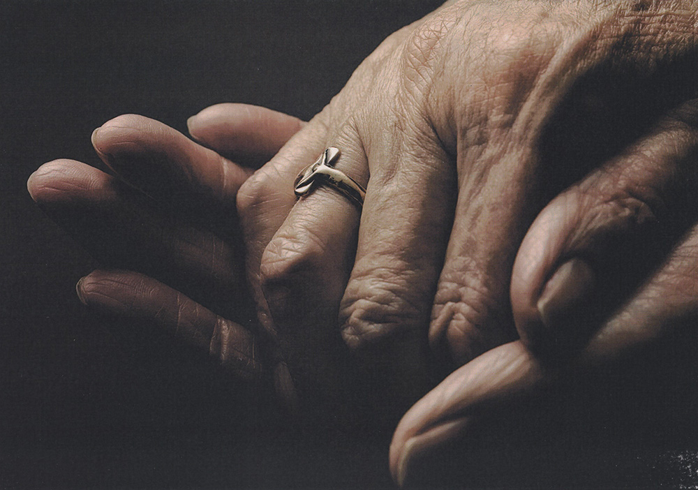 Displaying a sister's profession ring are the hands of a sister from the Society of the Holy Child Jesus, one of the congregations who took part in Sexton's research. This image was used in Sexton's book cover. (Courtesy of Catherine Sexton)