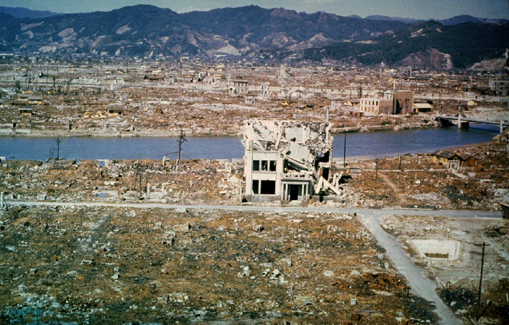 Hiroshima, Japan ruins six months later This is a general view of Hiroshima, Japan, six months after the U.S. dropped an atomic bob on the city Aug. 6, 1945. (CNS/Reuters)