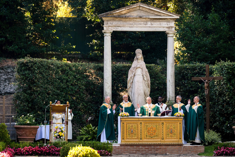Pope Leo XIV celebrates Mass for the Care of Creation on the grounds of the Borgo Laudato Si' ecology center in Castel Gandolfo, Italy, July 9, 2025. (CNS/Cristian Gennari, pool) Pope Leo XIV celebrates Mass for the Care of Creation on the grounds of the Borgo Laudato Si' ecology center in Castel Gandolfo, Italy, July 9, 2025. (CNS/Cristian Gennari, pool)