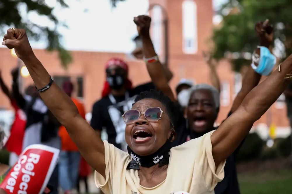 Tyrrah Young Mwanga is seen in Atlanta during the Freedom Ride For Voting Rights at Ebenezer Baptist Church in June 2021. (BCM/Reuters/Dustin Chambers) Tyrrah Young Mwanga is seen in Atlanta during the Freedom Ride For Voting Rights at Ebenezer Baptist Church in June 2021. (BCM/Reuters/Dustin Chambers)
