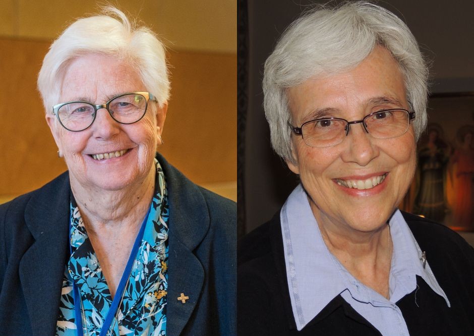 The International Union of Superiors General announced Aug. 25 the retirement of Loretto Sr. Patricia Murray (left), from Ireland, as UISG executive secretary, with Sr. Roxanne Schares, an American School Sister of Notre Dame, to succeed her Sept. 1. (Courtesy of UISG)