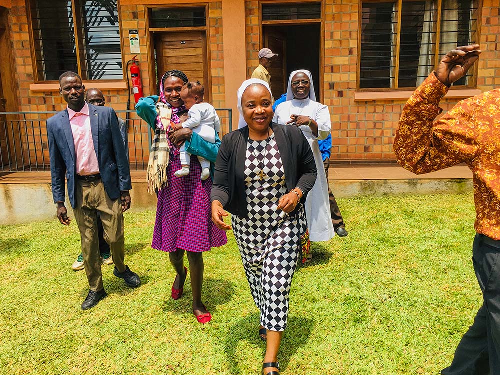 Notre Dame de Namur Sr. Eucharia Madueke after a meeting at the Pope John Paul II Justice and Peace Centre in Kampala, Uganda. (Courtesy of Eucharia Madueke)