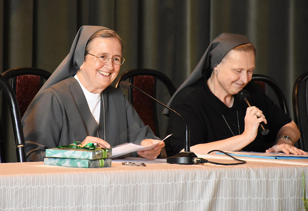Mother Chiara Cazzuola speaks at a conference in Slovakia in 2024. (©Istituto Figlie di Maria Ausiliatrice)