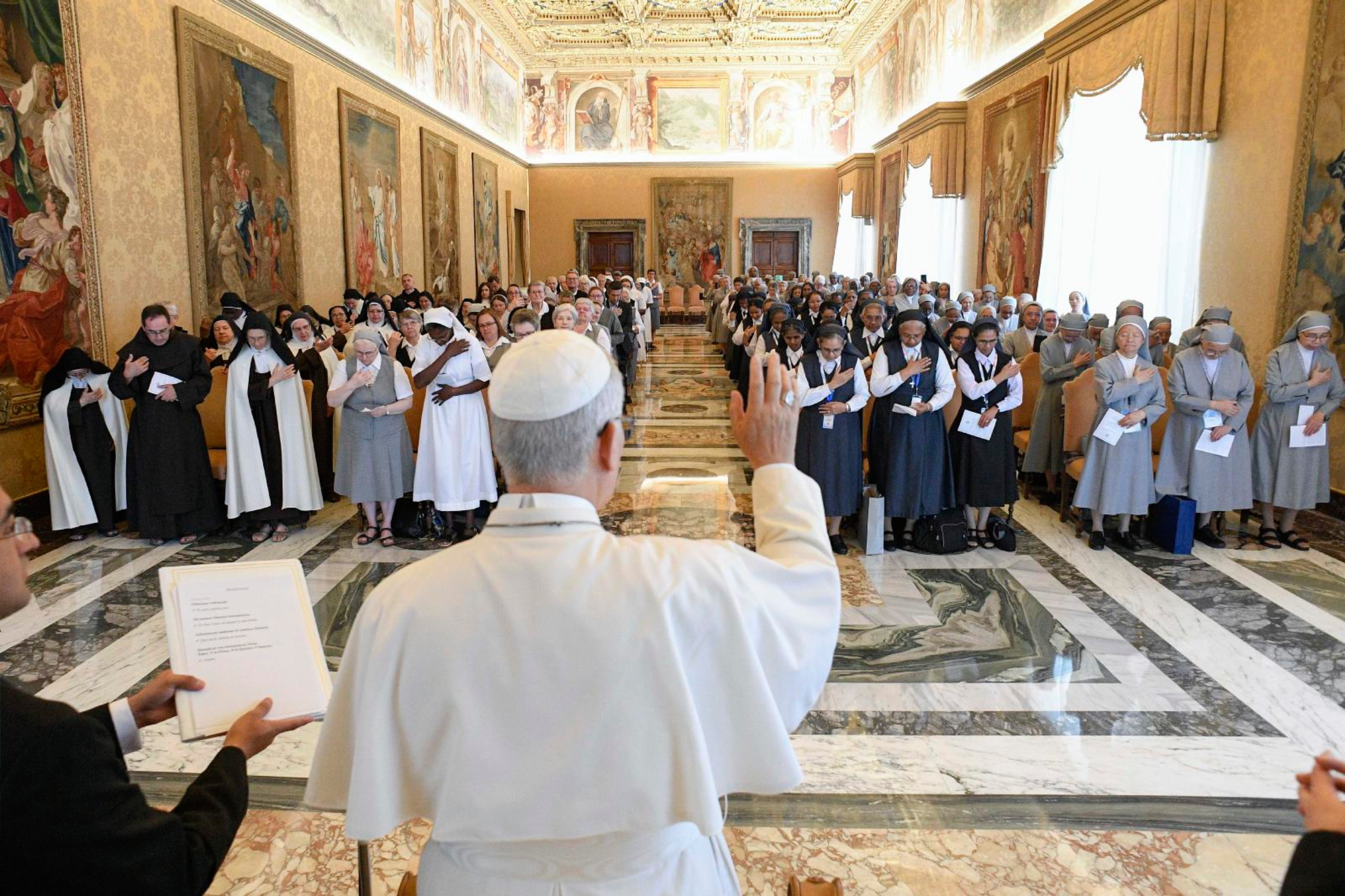 Pope Leo XIV gives his blessing to women religious Sept. 22, 2025