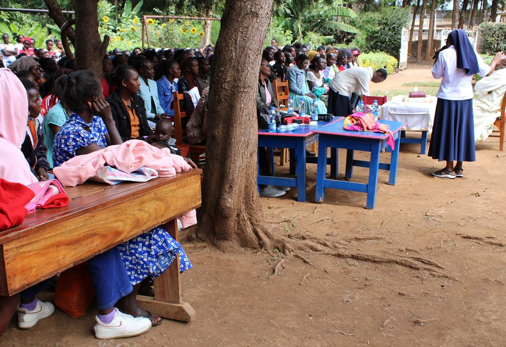Sr. Lucy Kanjira leads a peer group training on gender-based violence in Meru, Kenya. (Courtesy of Doreen Mukami)