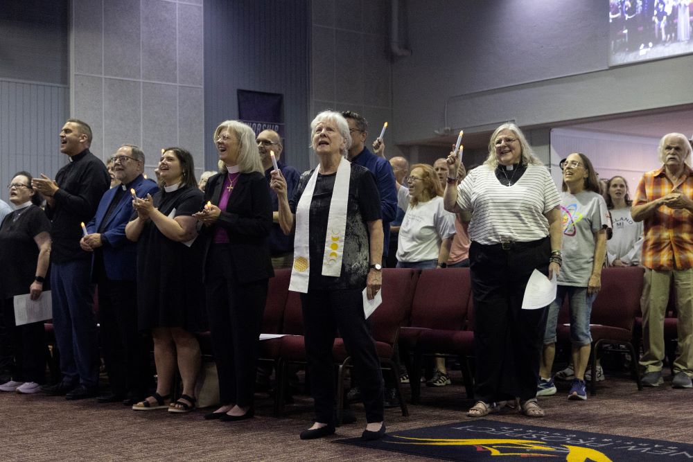 Supporters participate in an interfaith service for Ayman Soliman. (ProPublica/Maddie McGarvey) Supporters participate in an interfaith service for Ayman Soliman. (ProPublica/Maddie McGarvey)