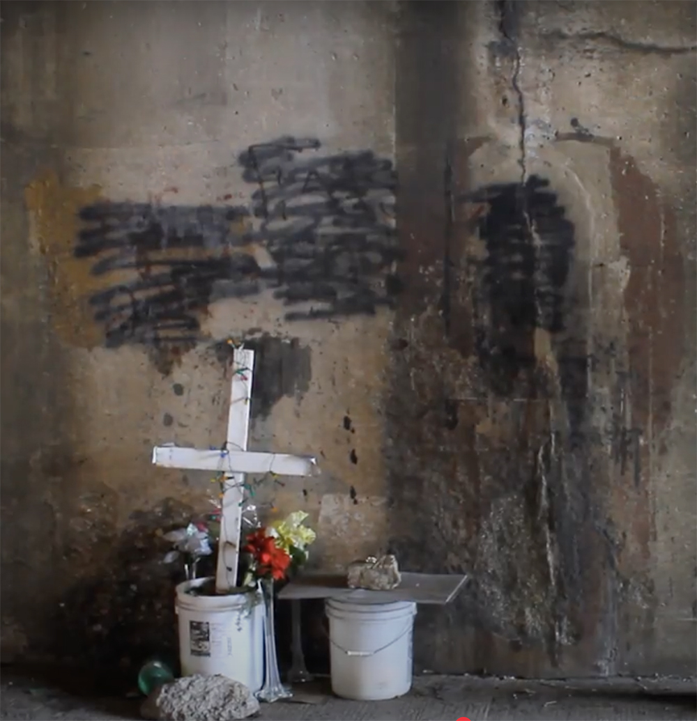 The shrine as seen in 2017. (Chicago Sun-Times screenshot/YouTube)