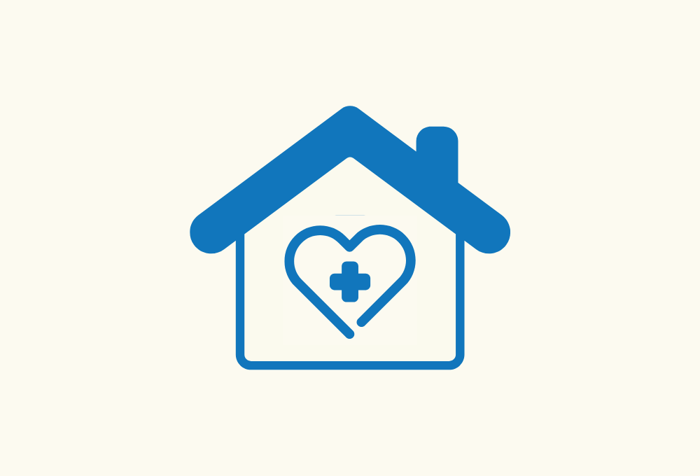 A medical cross inside of a heart symbol, inside of a symbol of a building (GSR graphic/Olivia Bardo)