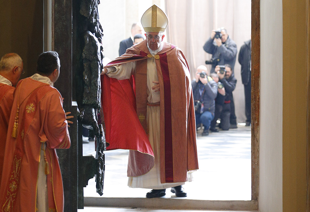 Pope Leo XIV closes the Holy Door at St. Peter's Basilica Jan. 6, 2026, at the Vatican, marking the official end of the Jubilee Year. (CNS/Vatican Media)