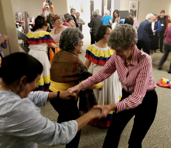 Attendees dance together as the international coordinator of Talitha Kum, Comboni Missionary Sr. Gabriella Bottani, gives instructions. Attendees dance together as the international coordinator of Talitha Kum, Comboni Missionary Sr. Gabriella Bottani, gives instructions.