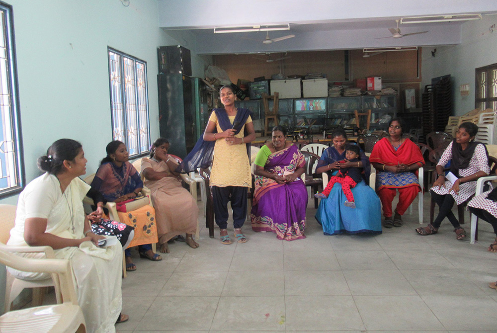 Sr. Robancy Amal Helen (sitting, at extreme left) during a training program for Dalit Christian women earlier this year in the southern Indian state of Tamil Nadu (Courtesy of Robancy Amal Helen) Sr. Robancy Amal Helen (sitting, at extreme left) during a training program for Dalit Christian women earlier this year in the southern Indian state of Tamil Nadu (Courtesy of Robancy Amal Helen)