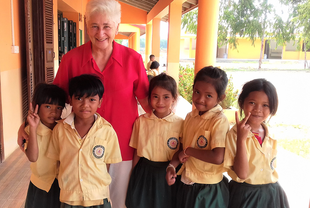 Presentation Sr. Anne Lyons at Xavier Jesuit School in Phnom Bak, Sisophon, Cambodia, where she worked between 2016 and 2019. (Courtesy of Anne Lyons) Presentation Sr. Anne Lyons at Xavier Jesuit School in Phnom Bak, Sisophon, Cambodia, where she worked between 2016 and 2019. (Courtesy of Anne Lyons)