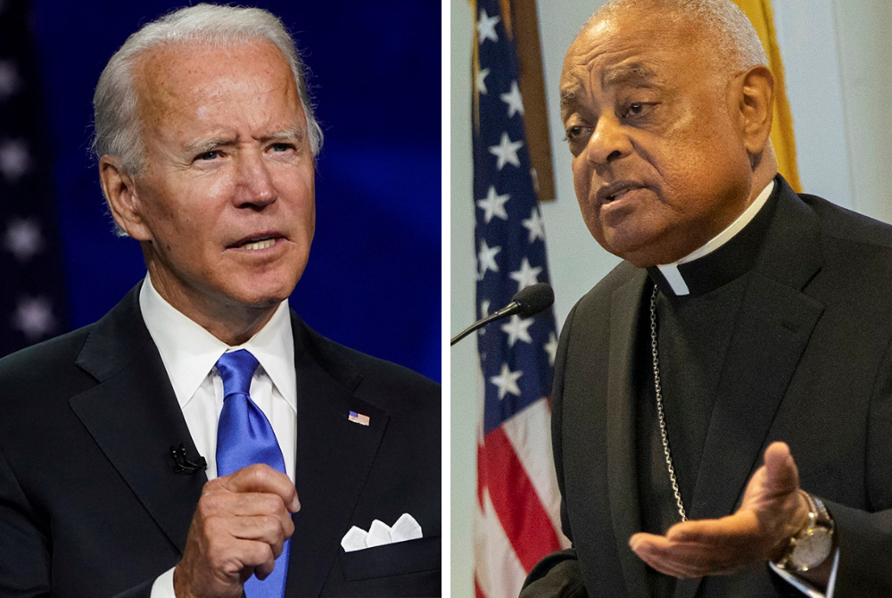 Former Vice President Joe Biden, left, in a 2020 file photo, and Archbishop Wilton Gregory of Washington, in a 2019 file photo (CNS/Reuters/Kevin Lamarque, Catholic Standard/Jaclyn Lippelmann) Former Vice President Joe Biden, left, in a 2020 file photo, and Archbishop Wilton Gregory of Washington, in a 2019 file photo (CNS/Reuters/Kevin Lamarque, Catholic Standard/Jaclyn Lippelmann)