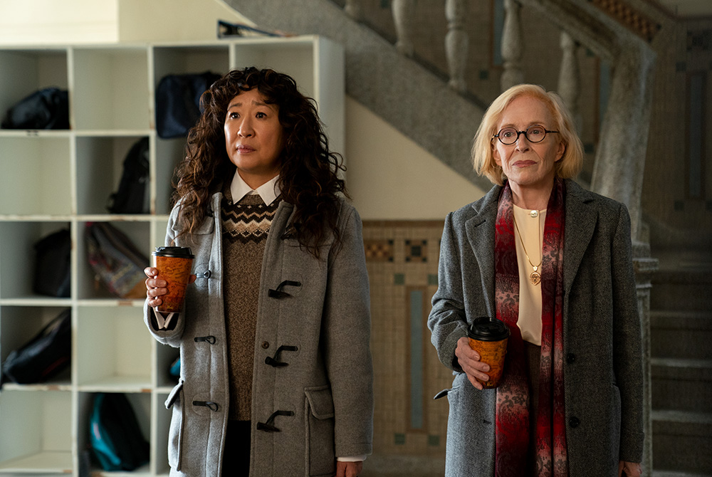 Sandra Oh and Holland Taylor in "The Chair" Sandra Oh as Ji-Yoon and Holland Taylor as Joan in "The Chair" (Netflix © 2021/Eliza Morse)
