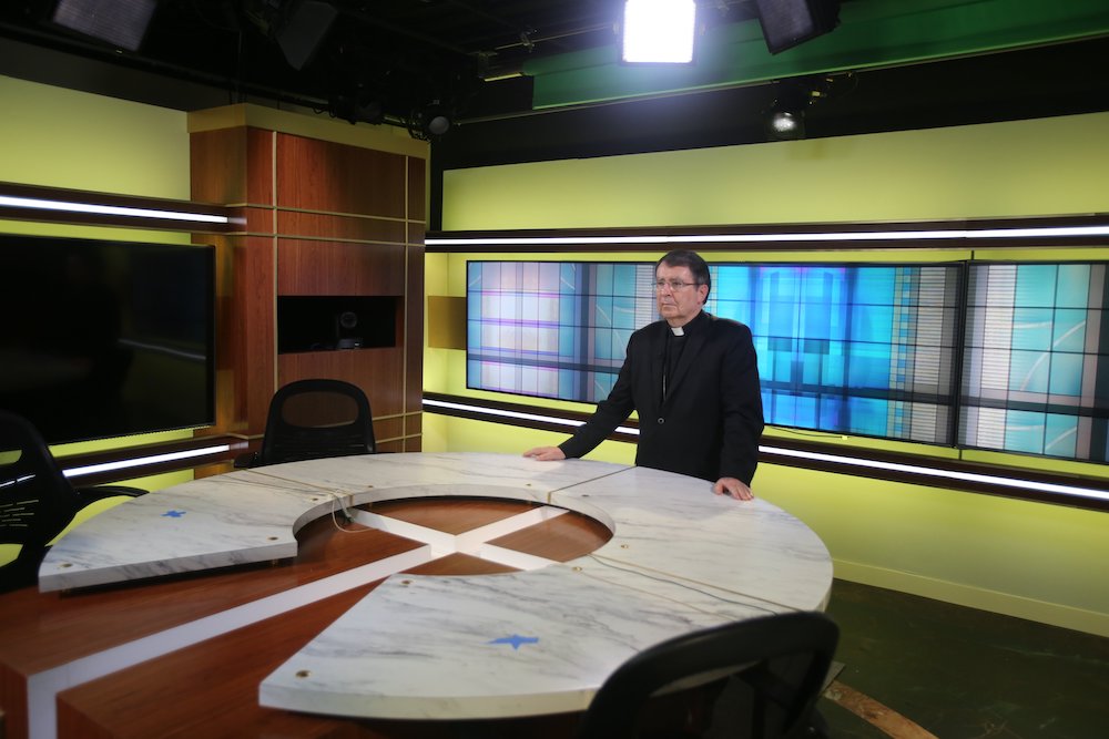 Archbishop Christophe Pierre, apostolic nuncio to the United States, records his address Nov. 12 to be delivered to the U.S. Conference of Catholic Bishops' fall meeting Nov. 16, the first day of the two-day virtual meeting. The address was recorded in th Archbishop Christophe Pierre, apostolic nuncio to the United States, records his address Nov. 12 to be delivered to the U.S. Conference of Catholic Bishops' fall meeting Nov. 16, the first day of the two-day virtual meeting. The address was recorded in th