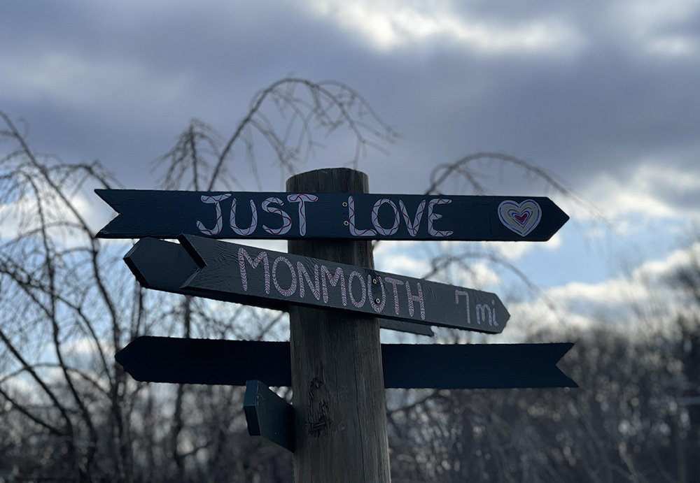 A sign was installed on campus recently, highlighting our students' different home counties. The top marker of "just love" celebrates a well-known phrase of St. Mary Euphrasia that continues to motivate staff and students alike. (Courtesy of Erin Alburtus A sign was installed on campus recently, highlighting our students' different home counties. The top marker of "just love" celebrates a well-known phrase of St. Mary Euphrasia that continues to motivate staff and students alike. (Courtesy of Erin Alburtus