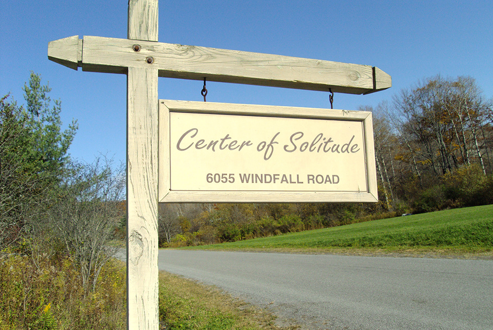 The signpost for the Center for Solitude in Belmont, New York (Courtesy of the Sisters of Mercy) The signpost for the Center for Solitude in Belmont, New York (Courtesy of the Sisters of Mercy)