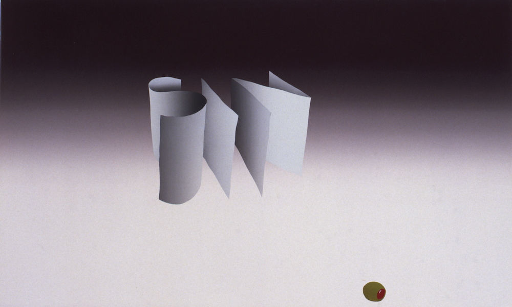 "Sin" by Ed Ruscha, screen print on paper, 1970, 19" x 26 1/2" (UBS Art Collection/Courtesy of the artist and Gagosian) "Sin" by Ed Ruscha, screen print on paper, 1970, 19" x 26 1/2" (UBS Art Collection/Courtesy of the artist and Gagosian)