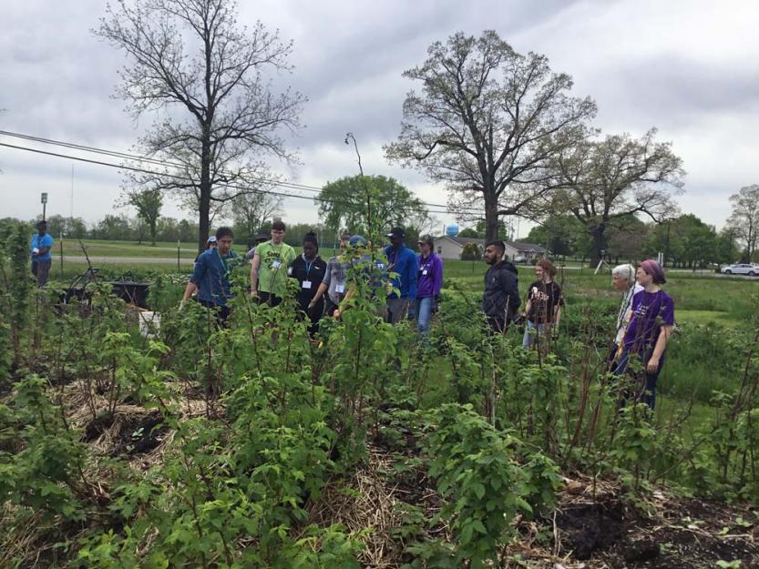Students from Sienna Heights and Barry Universities work on hugel mounds in the Adrian Dominicans' permaculture gardens as part of the Environmental Leadership Education program. Students from Sienna Heights and Barry Universities work on hugel mounds in the Adrian Dominicans' permaculture gardens as part of the Environmental Leadership Education program.