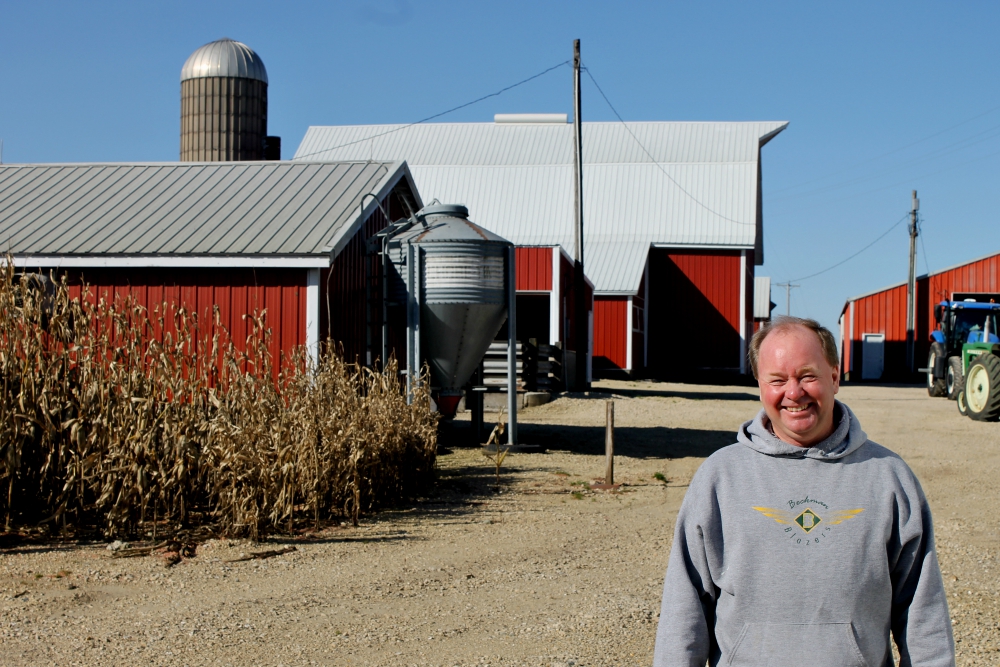 For all but a dozen years of his life, Dave Kronlage has lived on his family's farm in Dyersville, where he and his wife, Sherry, raise roughly 6,000 hogs and farm 550 acres of corn and soybeans annually. (NCR photo/Brian Roewe) For all but a dozen years of his life, Dave Kronlage has lived on his family's farm in Dyersville, where he and his wife, Sherry, raise roughly 6,000 hogs and farm 550 acres of corn and soybeans annually. (NCR photo/Brian Roewe)