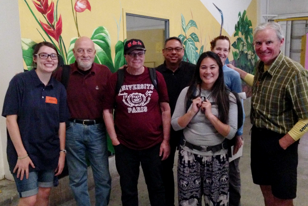 From left: Brinkley Johnson, site coordinator at Annunciation House, and volunteers Harry Hutzel, Richard Champion, Marco Matute, Evelyn Rodriguez, Patrice Kavanaugh and Peter Wise. Not pictured is group coordinator Petrina Grube, who took the photo. From left: Brinkley Johnson, site coordinator at Annunciation House, and volunteers Harry Hutzel, Richard Champion, Marco Matute, Evelyn Rodriguez, Patrice Kavanaugh and Peter Wise. Not pictured is group coordinator Petrina Grube, who took the photo.