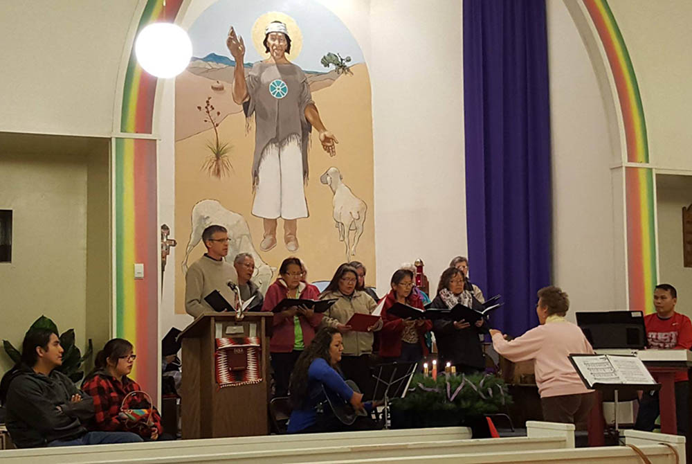 Sr. Patricia Bietsch conducts a Christmas concert rehearsal in St. Mary Mission church, December 2017. (Provided photo) Sr. Patricia Bietsch conducts a Christmas concert rehearsal in St. Mary Mission church, December 2017. (Provided photo)