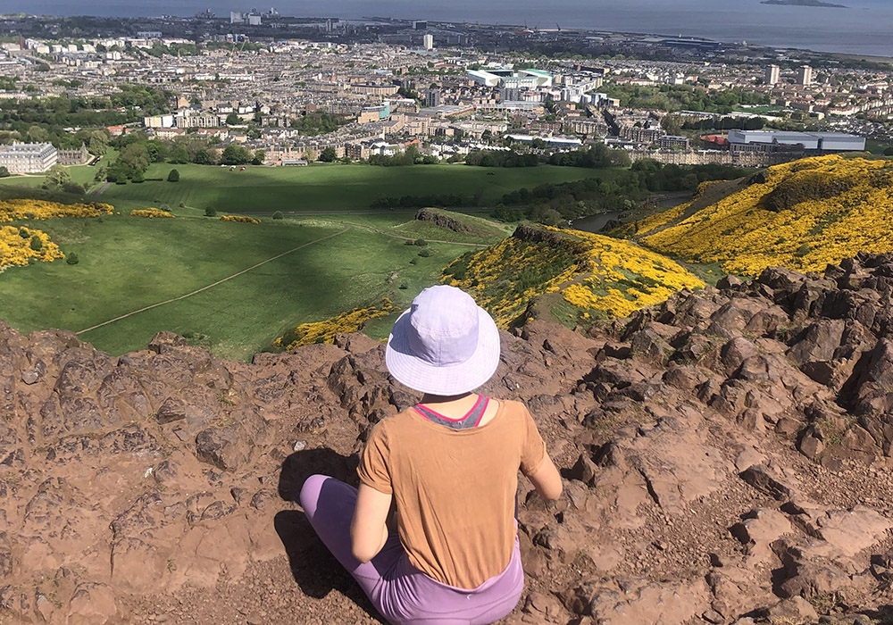 I pause to breathe and reflect atop Arthur's Seat in Edinburgh, a hike I recently took when visiting my friend Claire in Scotland. (Courtesy of Claire Kaelin) I pause to breathe and reflect atop Arthur's Seat in Edinburgh, a hike I recently took when visiting my friend Claire in Scotland. (Courtesy of Claire Kaelin)