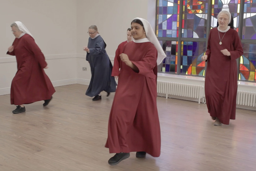 Members of the Redemptoristine Nuns of Dublin take part in the "Jerusalema" dance challenge at the Monastery of St. Alphonsus in north Dublin. (Courtesy of Sr. Lucy Conway) Members of the Redemptoristine Nuns of Dublin take part in the "Jerusalema" dance challenge at the Monastery of St. Alphonsus in north Dublin. (Courtesy of Sr. Lucy Conway)